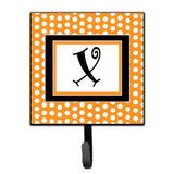 Caroline'S Treasures Cj1033-Xsh4 Letter X Initial Monogram-Orange Polka Dots Leash Holder Or Key Hook, Small, Multicolor
