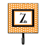Caroline'S Treasures Cj1033-Zsh4 Letter Z Initial Monogram-Orange Polka Dots Leash Holder Or Key Hook, Small, Multicolor