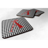 Caroline'S Treasures Cj1035-Afc Letter A Monogram-Houndstooth Foam Coasters (Set Of 4), 3.5 H X 3.5 W, Multicolor