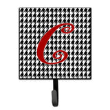 Caroline'S Treasures Cj1035-Csh4 Letter C Initial Monogram-Hounds Tooth Black Leash Holder Or Key Hook, Small, Multicolor