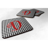 Caroline'S Treasures Cj1035-Dfc Monogram-Houndstooth Black Foam Coasters (Set Of 4), Initial Letter D, 3.5 H X 3.5 W,