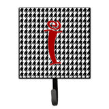 Caroline'S Treasures Cj1035-Ish4 Letter I Initial Monogram-Hounds Tooth Black Leash Holder Or Key Hook, Small, Multicolor