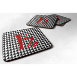 Caroline'S Treasures Cj1035-Kfc Monogram-Houndstooth Black Foam Coasters (Set Of 4), Initial Letter K, 3.5 H X 3.5 W,