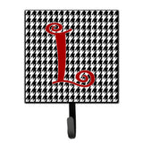 Caroline'S Treasures Cj1035-Lsh4 Letter L Initial Monogram-Hounds Tooth Black Leash Holder Or Key Hook, Small, Multicolor
