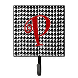 Caroline'S Treasures Cj1035-Psh4 Letter P Initial Monogram-Hounds Tooth Black Leash Holder Or Key Hook, Small, Multicolor