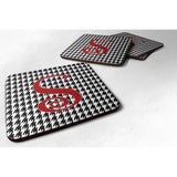 Caroline'S Treasures Cj1035-Sfc Monogram-Houndstooth Black Foam Coasters (Set Of 4), Initial Letter S, 3.5 H X 3.5 W,