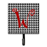 Caroline'S Treasures Cj1035-Wsh4 Letter W Initial Monogram-Hounds Tooth Black Leash Holder Or Key Hook, Small, Multicolor