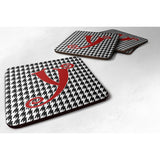 Caroline'S Treasures Cj1035-Yfc Monogram-Houndstooth Black Foam Coasters (Set Of 4), Initial Letter Y, 3.5 H X 3.5 W,