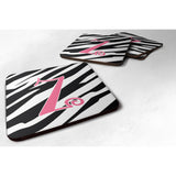 Caroline'S Treasures Cj1037-Zfc Monogram-Zebra Stripe And Pink Foam Coasters (Set Of 4), Initial Letter Z, 3.5 H X 3.5