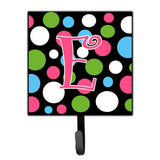 Caroline'S Treasures Cj1038-Esh4 Letter E Initial Monogram-Polka Dots And Pink Leash Holder Or Key Hook, Small, Multicolor