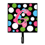 Caroline'S Treasures Cj1038-Gsh4 Letter G Initial Monogram-Polka Dots And Pink Leash Holder Or Key Hook, Small, Multicolor