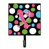 Caroline'S Treasures Cj1038-Xsh4 Letter X Initial Monogram-Polka Dots And Pink Leash Holder Or Key Hook, Small, Multicolor