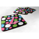 Caroline'S Treasures Cj1038-Zfc Monogram-Polkadots And Pink Foam Coasters (Set Of 4), Initial Letter Z, 3.5 H X 3.5 W,