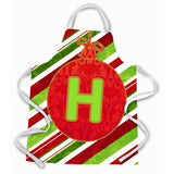 Caroline'S Treasures Cj1039-Hapron Christmas Ornament Holiday Initial Letter H Apron, Large, Multicolor