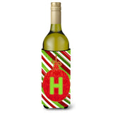 Christmas Oranment Holiday Initial Letter H Wine Bottle Beverage Insulator Beverage Insulator Hugger