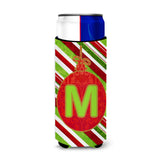 Christmas Oranment Holiday Monogram Initial Letter M Ultra Beverage Insulators For Slim Cans Cj1039-Mmuk