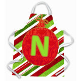 Caroline'S Treasures Cj1039-Napron Christmas Ornament Holiday Initial Letter N Apron, Large, Multicolor