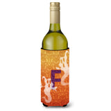 Halloween Ghosts Initial Letter F Wine Bottle Beverage Insulator Beverage Insulator Hugger
