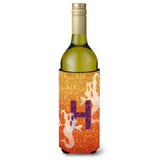 Halloween Ghosts Monogram Initial Letter H Wine Bottle Beverage Insulator Beverage Insulator Hugger