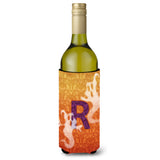 Halloween Ghosts Monogram Initial Letter R Wine Bottle Beverage Insulator Beverage Insulator Hugger