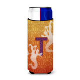 Halloween Ghosts Monogram Initial Letter T Ultra Beverage Insulators For Slim Cans Cj1040-Tmuk