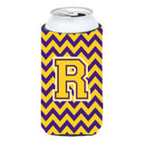 Letter R Chevron Purple And Gold Tall Boy Beverage Insulator Hugger Cj1041-Rtbc