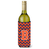 Letter B Chevron Orange Blue Wine Bottle Beverage Insulator Hugger Cj1042-Bliterk