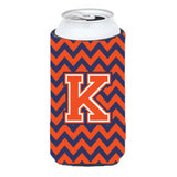 Letter K Chevron Orange Blue Tall Boy Beverage Insulator Hugger Cj1042-Ktbc
