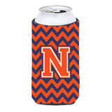 Letter N Chevron Orange Blue Tall Boy Beverage Insulator Hugger Cj1042-Ntbc
