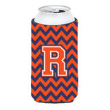 Letter R Chevron Orange Blue Tall Boy Beverage Insulator Hugger Cj1042-Rtbc