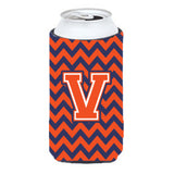 Letter V Chevron Orange Blue Tall Boy Beverage Insulator Hugger Cj1042-Vtbc