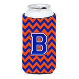 Caroline'S Treasures Cj1044-Btbc Letter B Chevron Orange And Blue Tall Boy Koozie Hugger, Multicolor