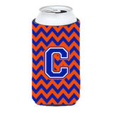 Letter C Chevron Orange And Blue Tall Boy Beverage Insulator Hugger Cj1044-Ctbc