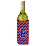 Letter E Chevron Orange And Blue Wine Bottle Beverage Insulator Hugger Cj1044-Eliterk