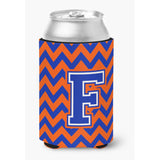 Caroline'S Treasures Cj1044-Fcc Letter F Chevron Orange And Blue Can Or Bottle Hugger, Multicolor