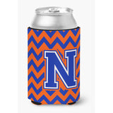 Caroline'S Treasures Cj1044-Ncc Letter N Chevron Orange And Blue Can Or Bottle Hugger, Multicolor