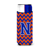 Letter N Chevron Orange And Blue Ultra Beverage Insulators For Slim Cans Cj1044-Nmuk