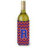 Letter R Chevron Orange And Blue Wine Bottle Beverage Insulator Hugger Cj1044-Rliterk