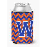 Caroline'S Treasures Cj1044-Wcc Letter W Chevron Orange And Blue Can Or Bottle Hugger, Multicolor