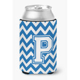 Caroline'S Treasures Cj1045-Pcc Letter P Chevron Blue And White Can Or Bottle Hugger, Multicolor