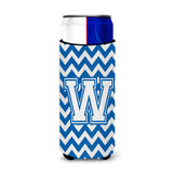 Letter W Chevron Blue And White Ultra Beverage Insulators For Slim Cans Cj1045-Wmuk