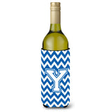 Letter Y Chevron Blue And White Wine Bottle Beverage Insulator Hugger Cj1045-Yliterk