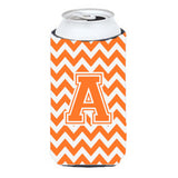 Letter A Chevron Orange And White Tall Boy Beverage Insulator Hugger Cj1046-Atbc