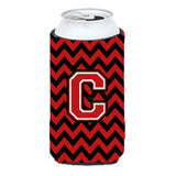 Letter C Chevron Black And Red Tall Boy Beverage Insulator Hugger Cj1047-Ctbc