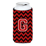 Letter G Chevron Black And Red Tall Boy Beverage Insulator Hugger Cj1047-Gtbc