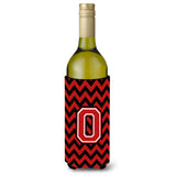 Letter O Chevron Black And Red Wine Bottle Beverage Insulator Hugger Cj1047-Oliterk
