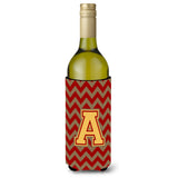 Letter A Chevron Garnet And Gold Wine Bottle Beverage Insulator Hugger Cj1048-Aliterk