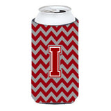 Letter I Chevron Maroon And White Tall Boy Beverage Insulator Hugger Cj1049-Itbc