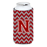 Letter N Chevron Maroon And White Tall Boy Beverage Insulator Hugger Cj1049-Ntbc