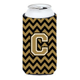 Letter C Chevron Black And Gold Tall Boy Beverage Insulator Hugger Cj1050-Ctbc